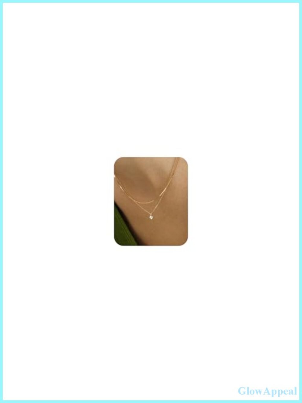 Layered Choker Necklace 14K Gold Plated Brass Zircon Pendant Set